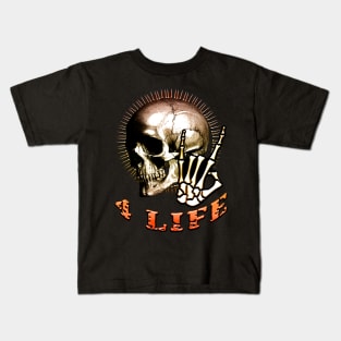 Metal 4 Life Orange Kids T-Shirt